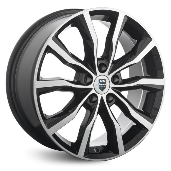 Диски КиК 7.5\R18 5*108 ET47 d60.1 алмаз чёрный